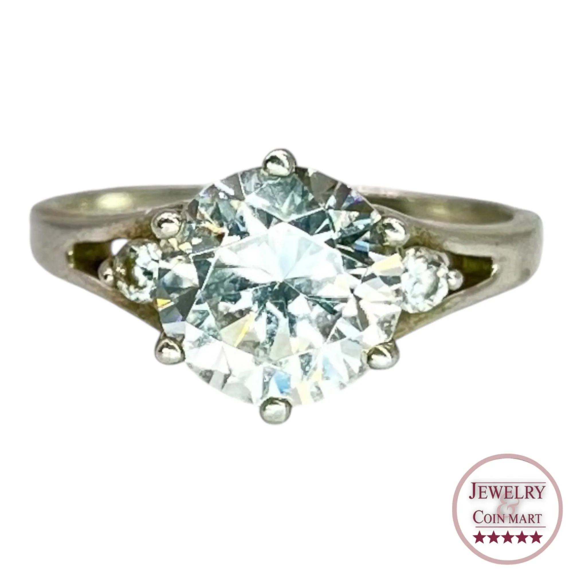 925 Sterling Silver Round Cut CZ Ring Size 9 Formal Engagement Wedding