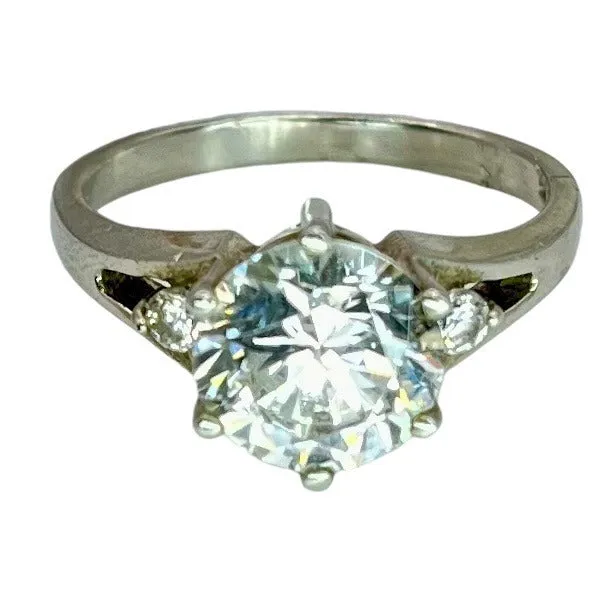 925 Sterling Silver Round Cut CZ Ring Size 9 Formal Engagement Wedding