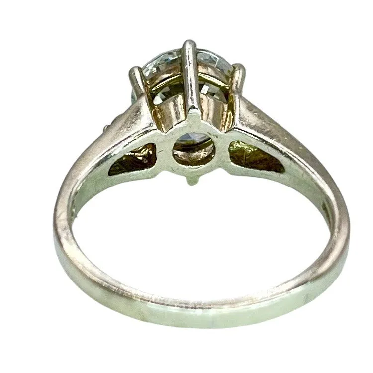 925 Sterling Silver Round Cut CZ Ring Size 9 Formal Engagement Wedding