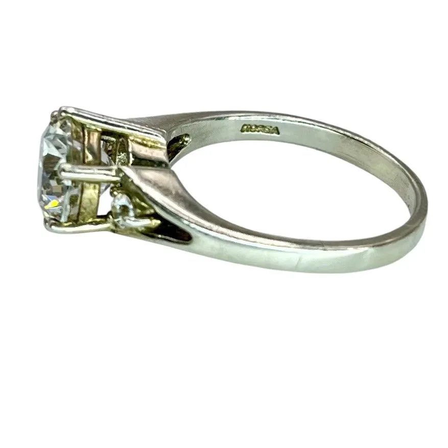 925 Sterling Silver Round Cut CZ Ring Size 9 Formal Engagement Wedding