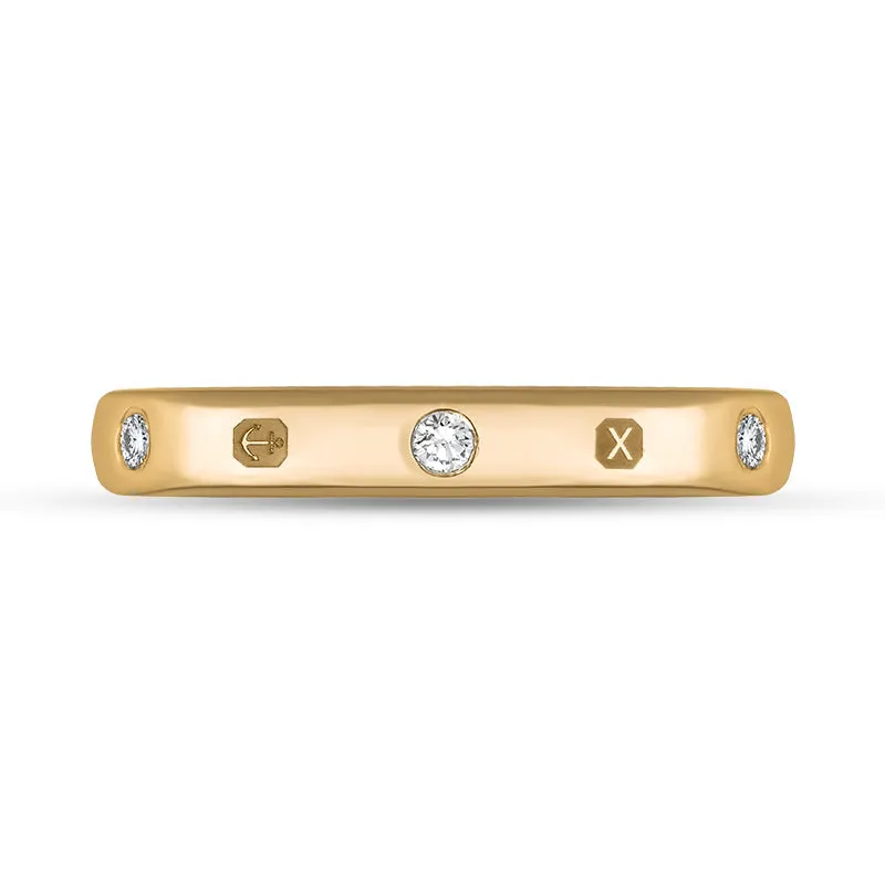 9ct Rose Gold 0.18ct Diamond Queen's Jubilee Hallmark 6mm Ring D