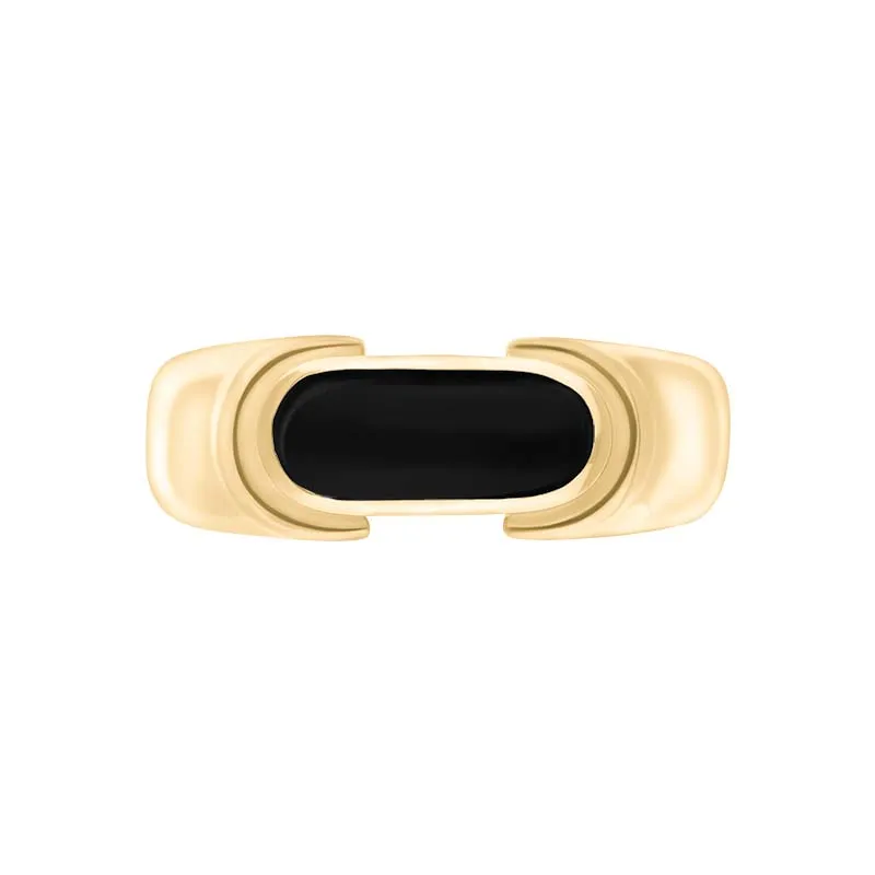 9ct Yellow Gold Whitby Jet Oval Dodgem Ring
