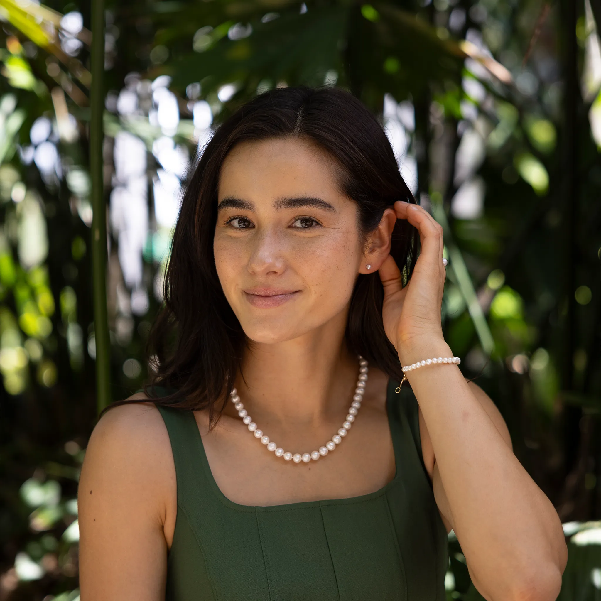 Akoya White Pearl Earrings in White Gold - 4.5-5mm