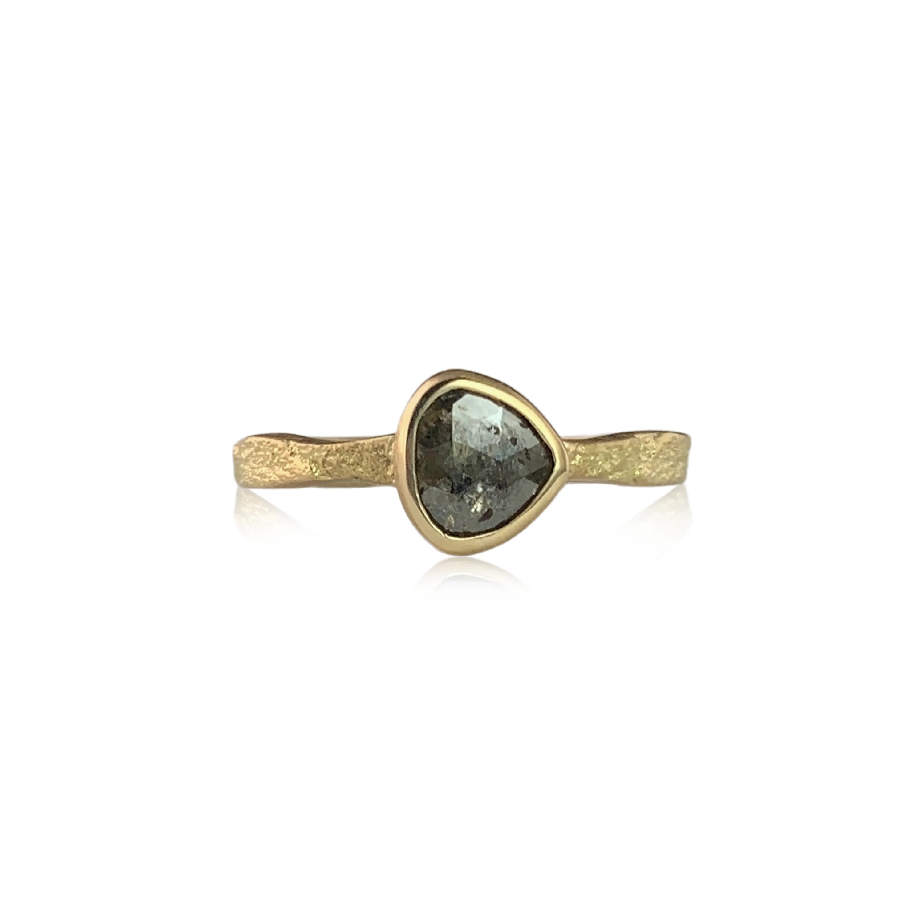 Alaria Solitaire with Rose Cut Pear Diamond Ring