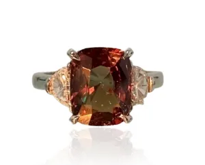 ALEXANDRITE RING 4.51 CRT CUSHION CUT