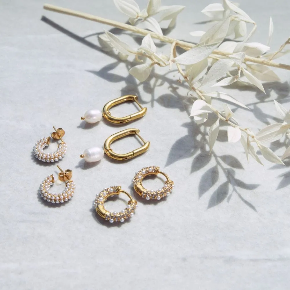 Alice Pearl Hoop Earrings