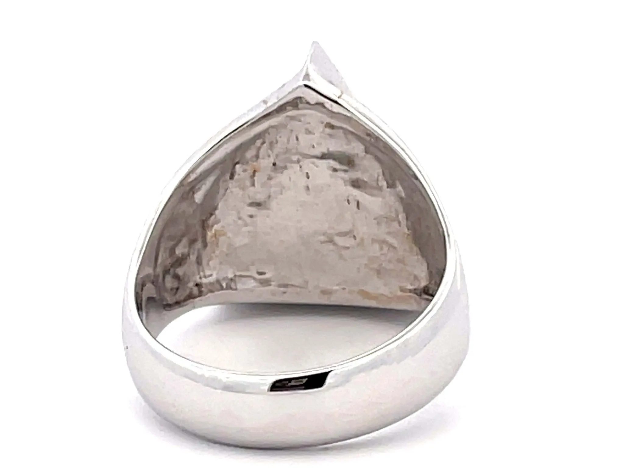 All Seeing Eye Triangle Ring in 18k White Gold