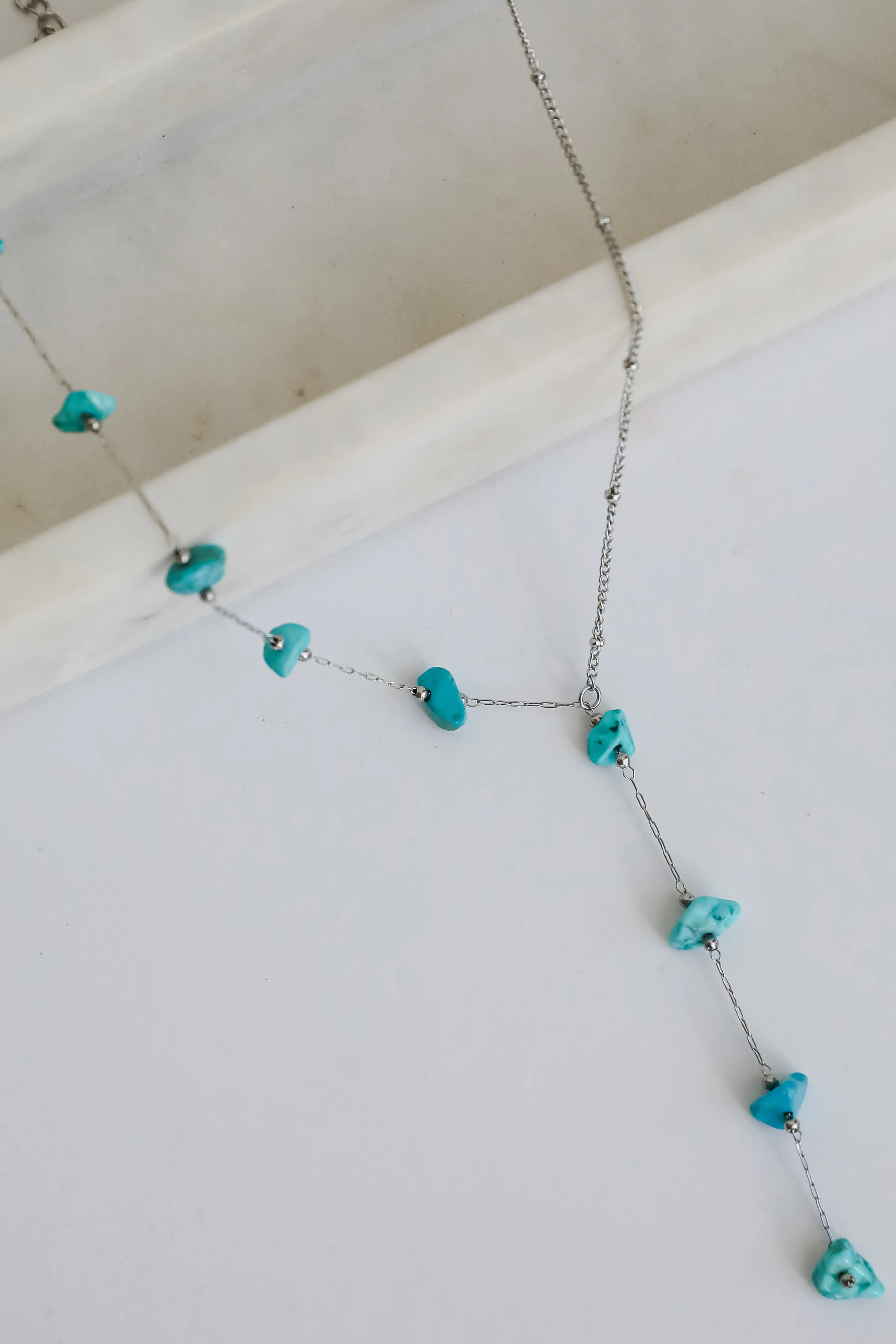 Allison Silver Stone Charm Necklace