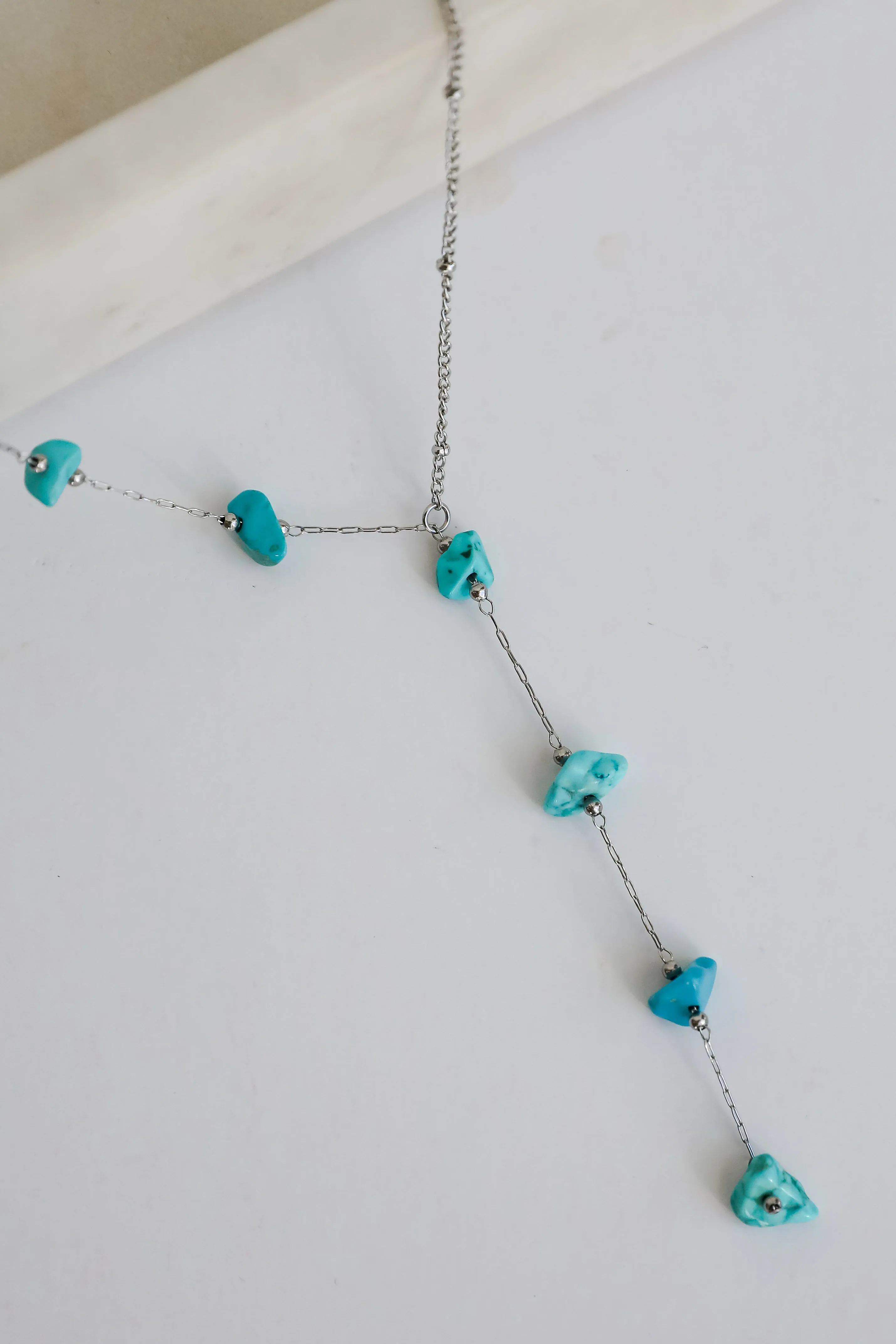 Allison Silver Stone Charm Necklace