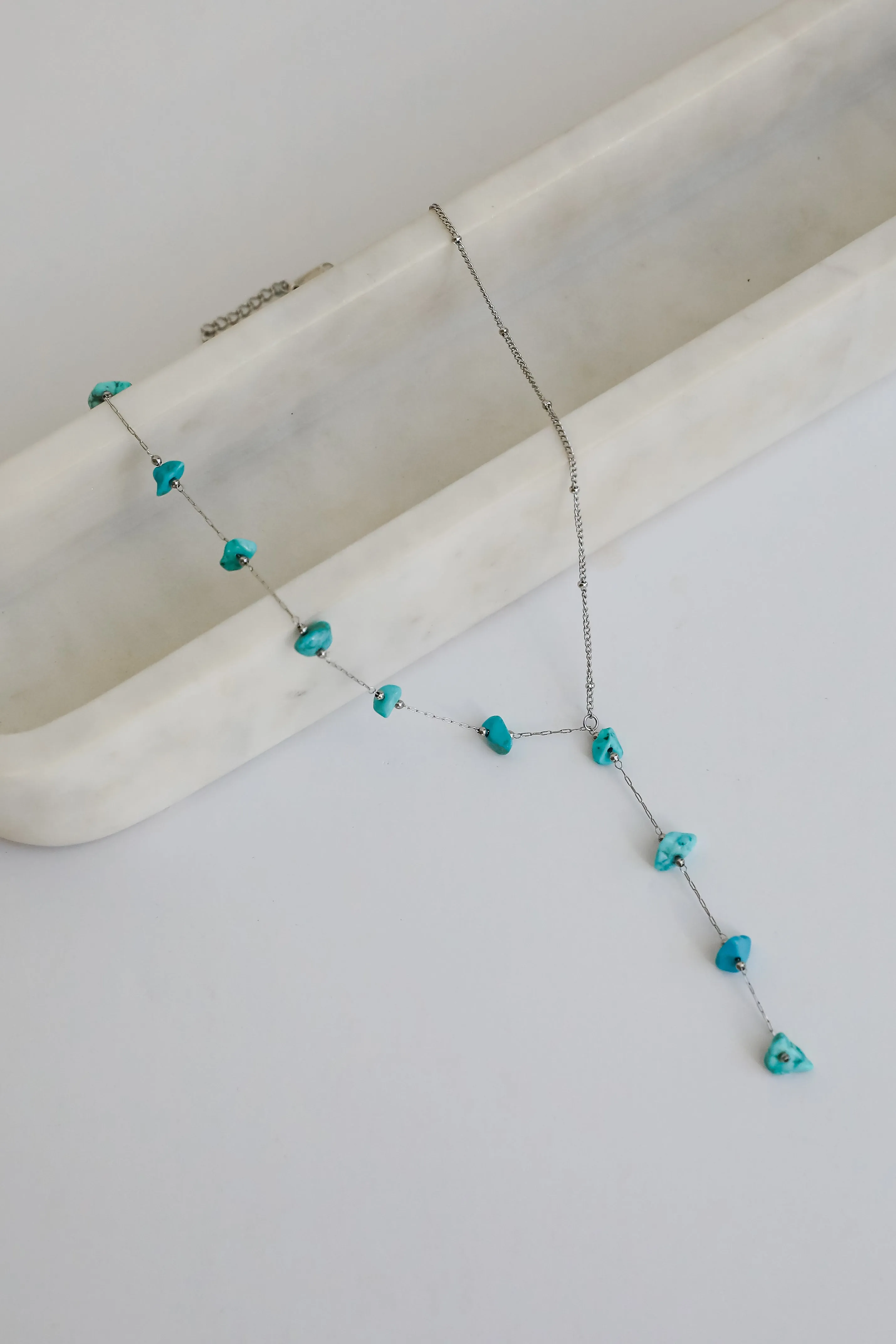 Allison Silver Stone Charm Necklace