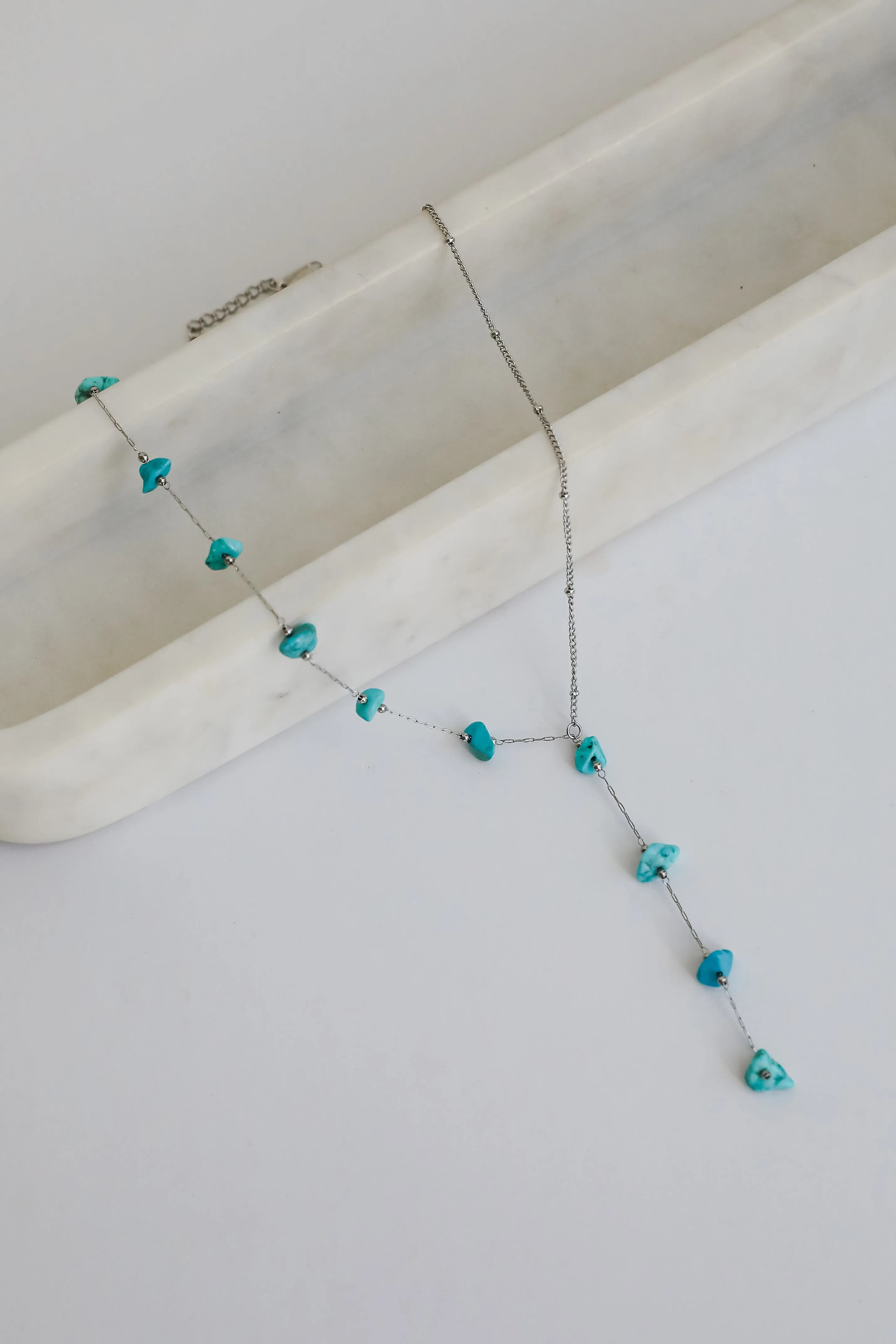 Allison Silver Stone Charm Necklace