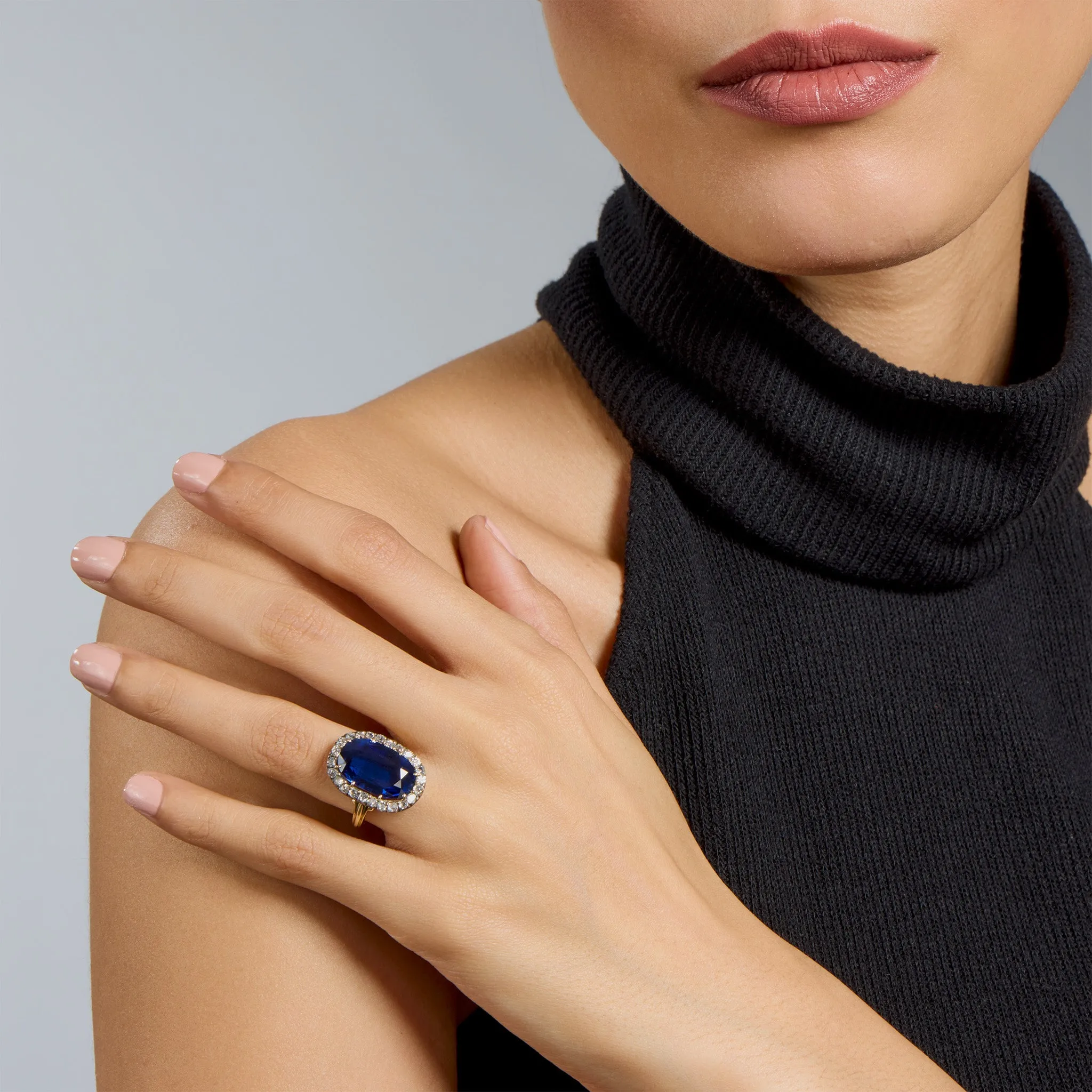 Antique AGL Burma No Heat Sapphire and Diamond Ring