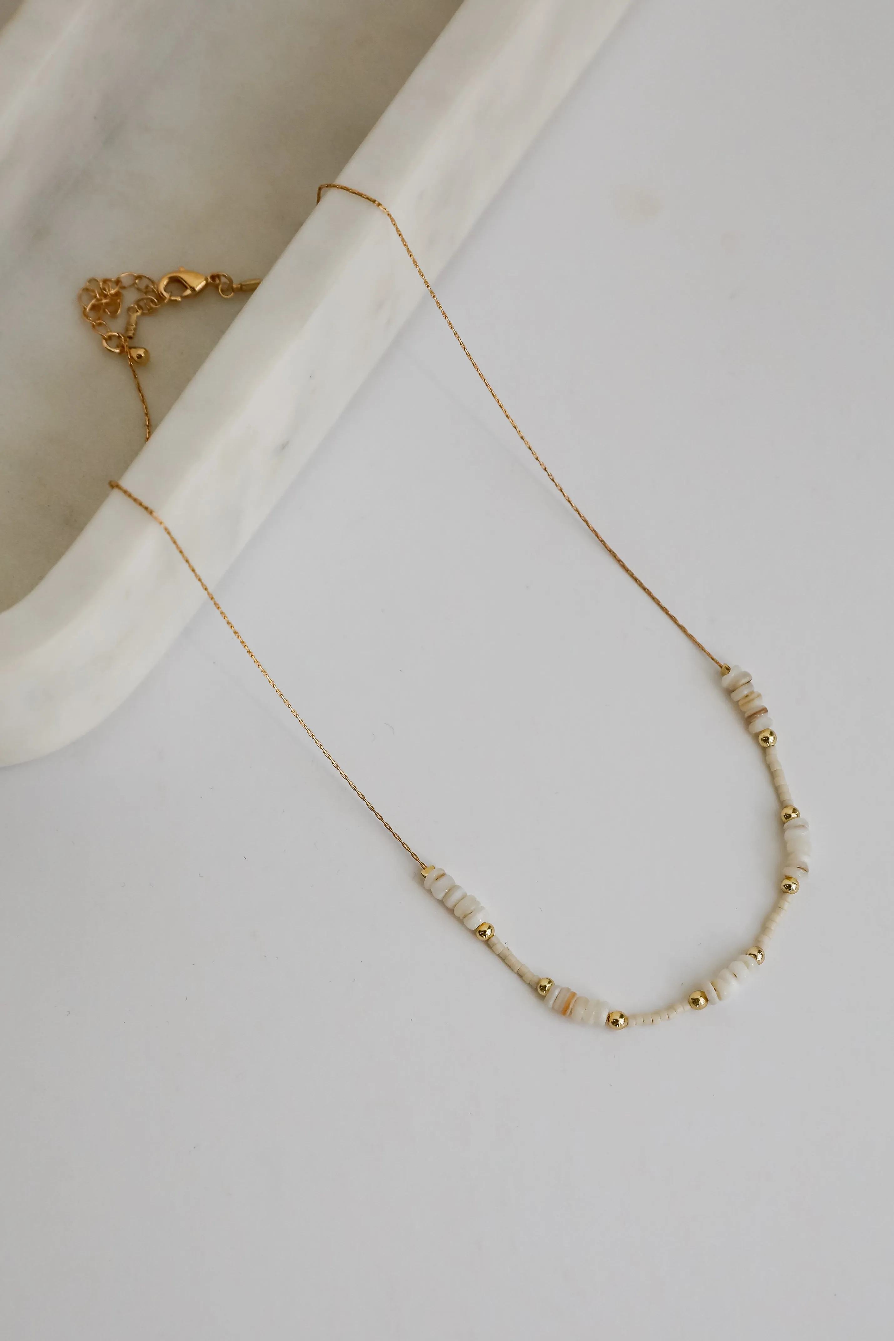 Ayla Gold Beaded Chain Necklace