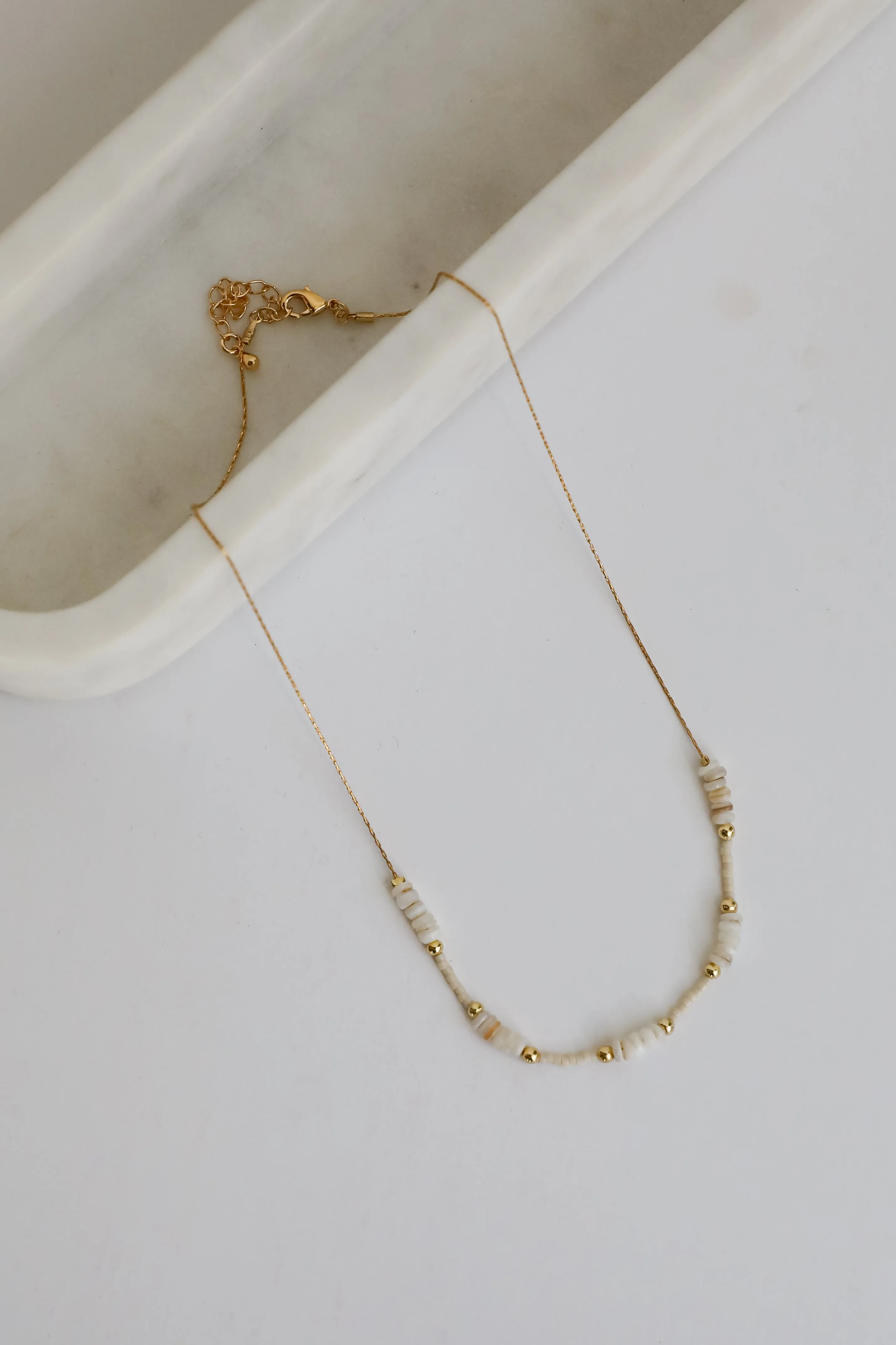 Ayla Gold Beaded Chain Necklace