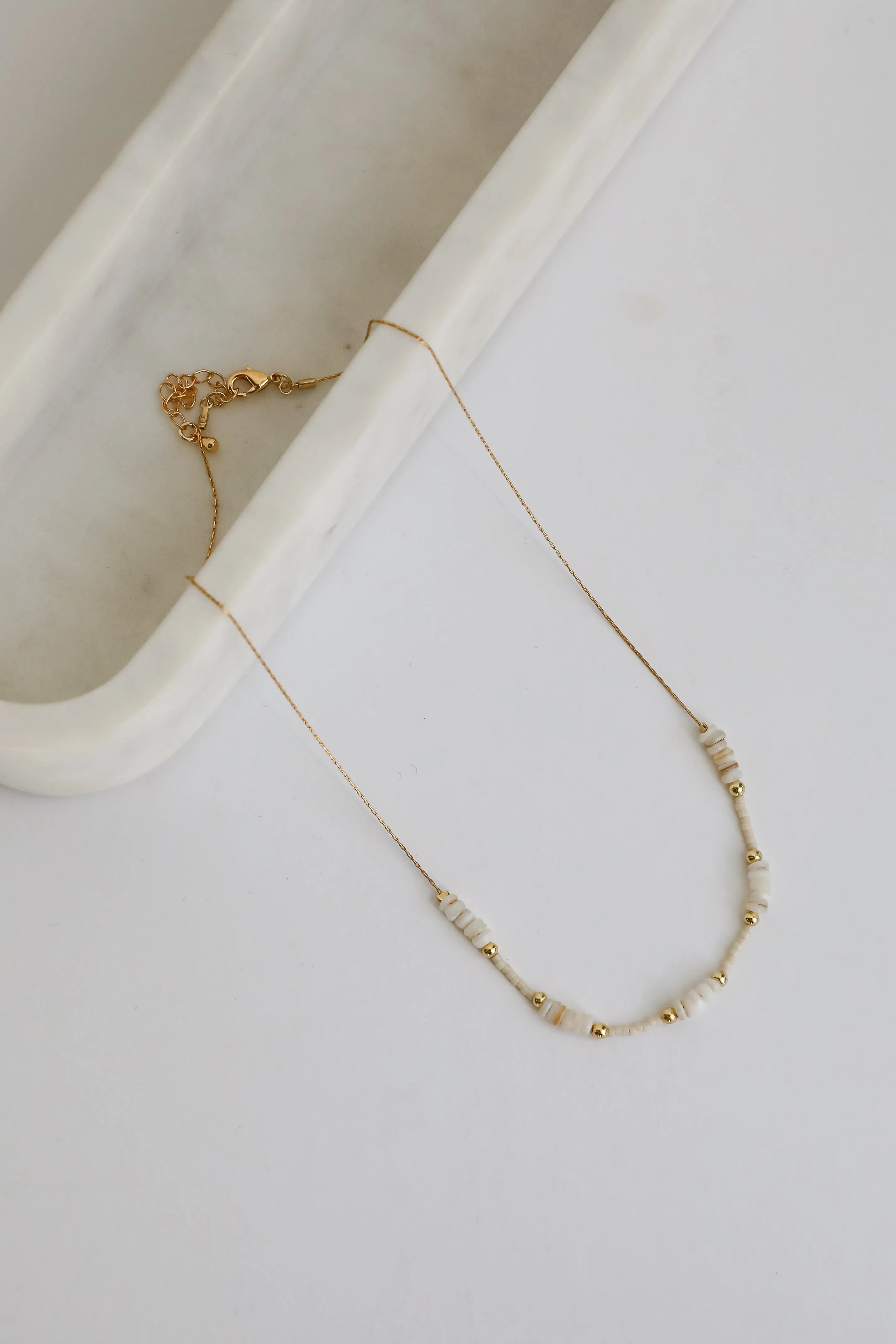 Ayla Gold Beaded Chain Necklace