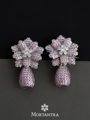 Baby Pink Color Silver Plated Faux Diamond Earrings - CZEAR499LP