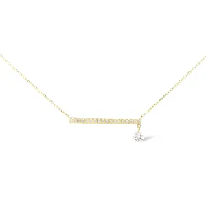 Bar Pav?? 18K Gold Necklace w. Diamonds