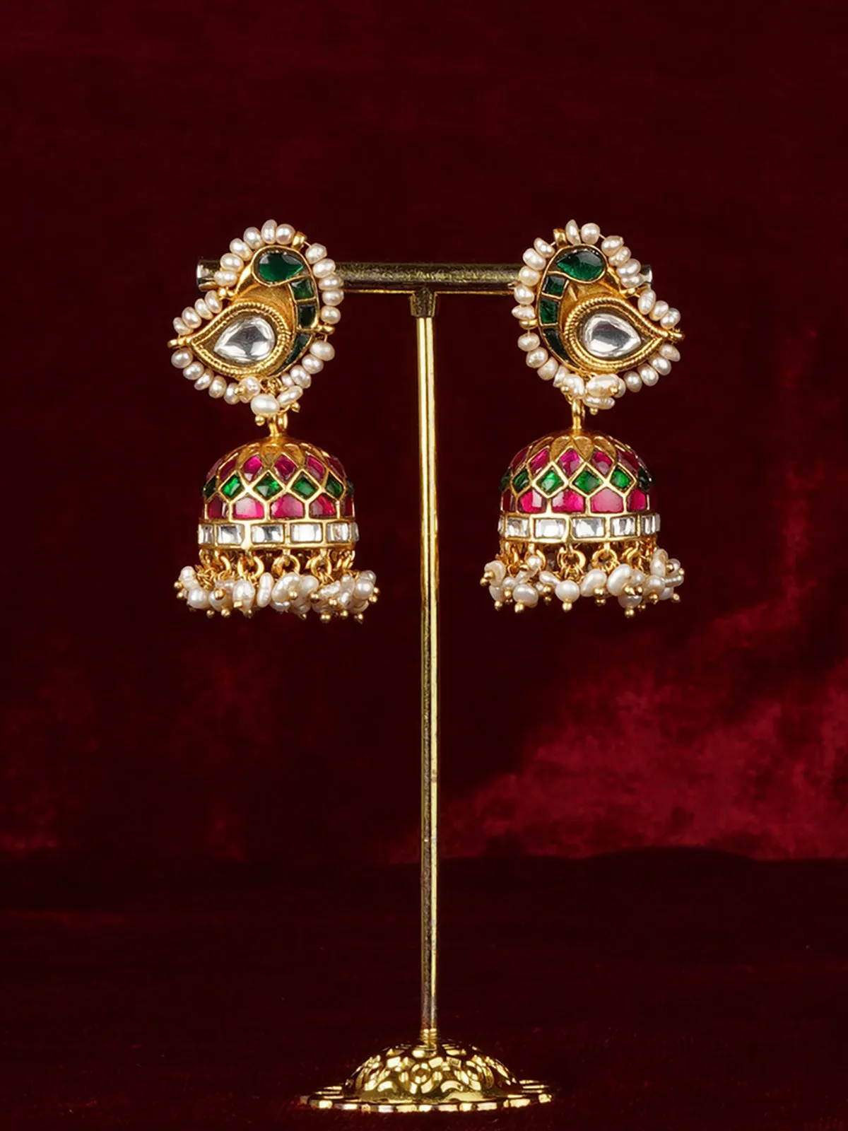 Basra Edit - Real Pearls Multicolor Gold Plated Mishr Earrings - MR-E308M