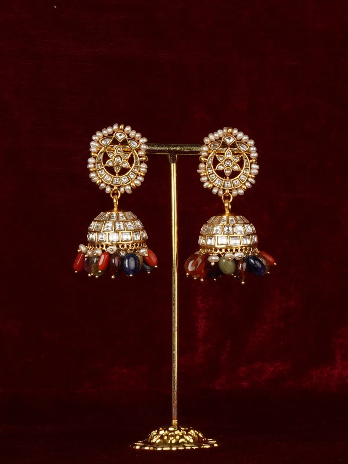Basra Edit - Real Pearls Multicolor Gold Plated Mishr Earrings - MR-E311