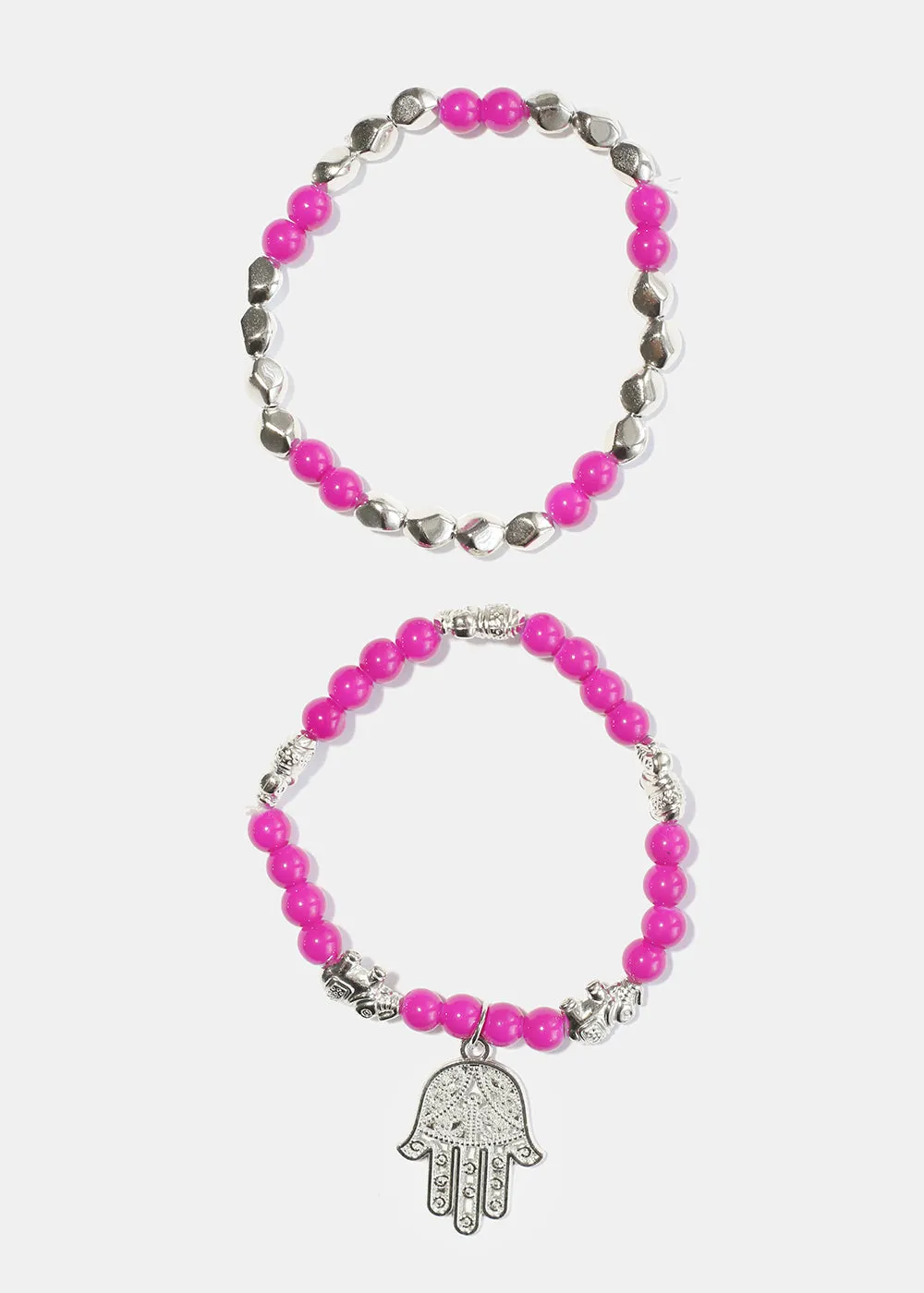 Bead Bracelet with Hamsa Hand