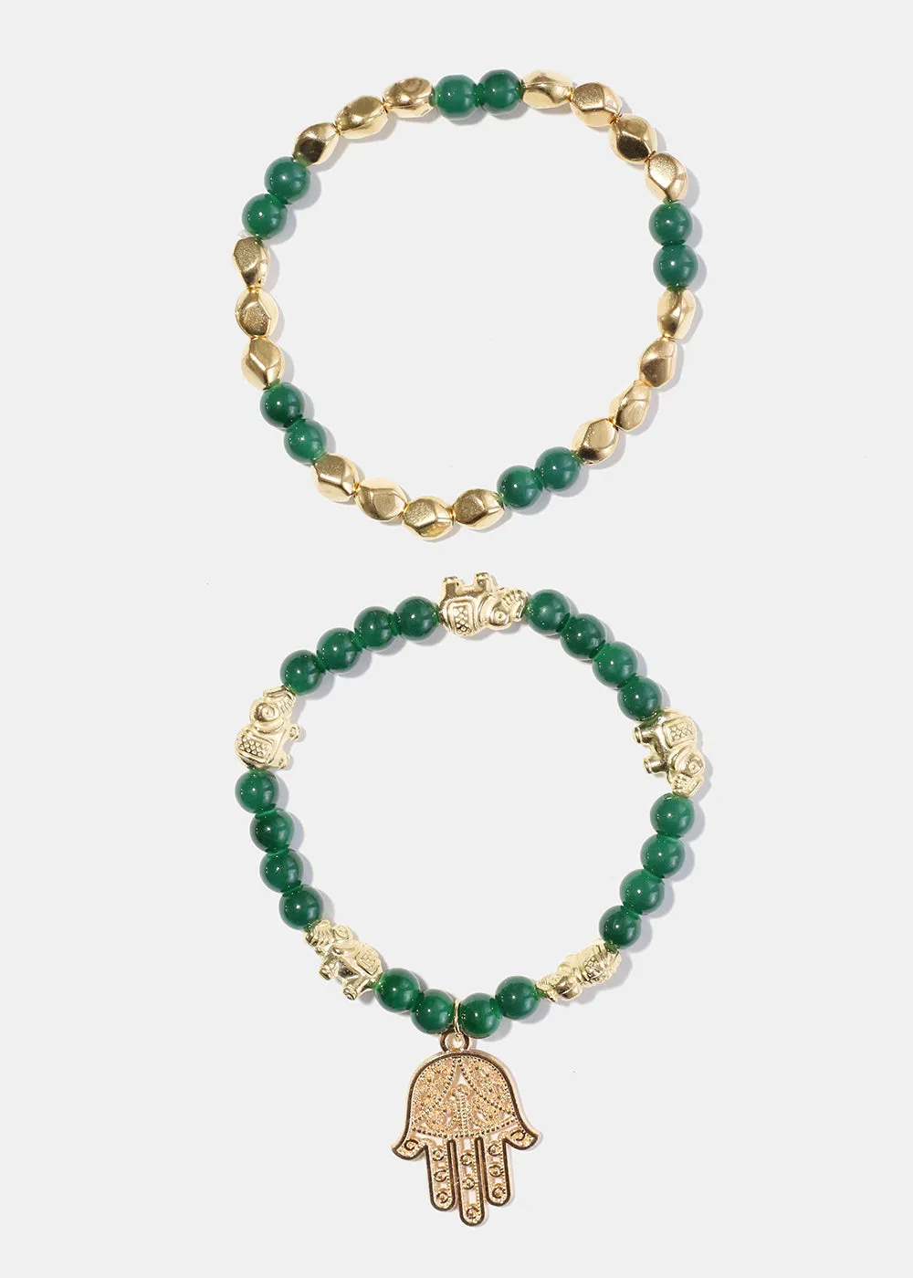 Bead Bracelet with Hamsa Hand