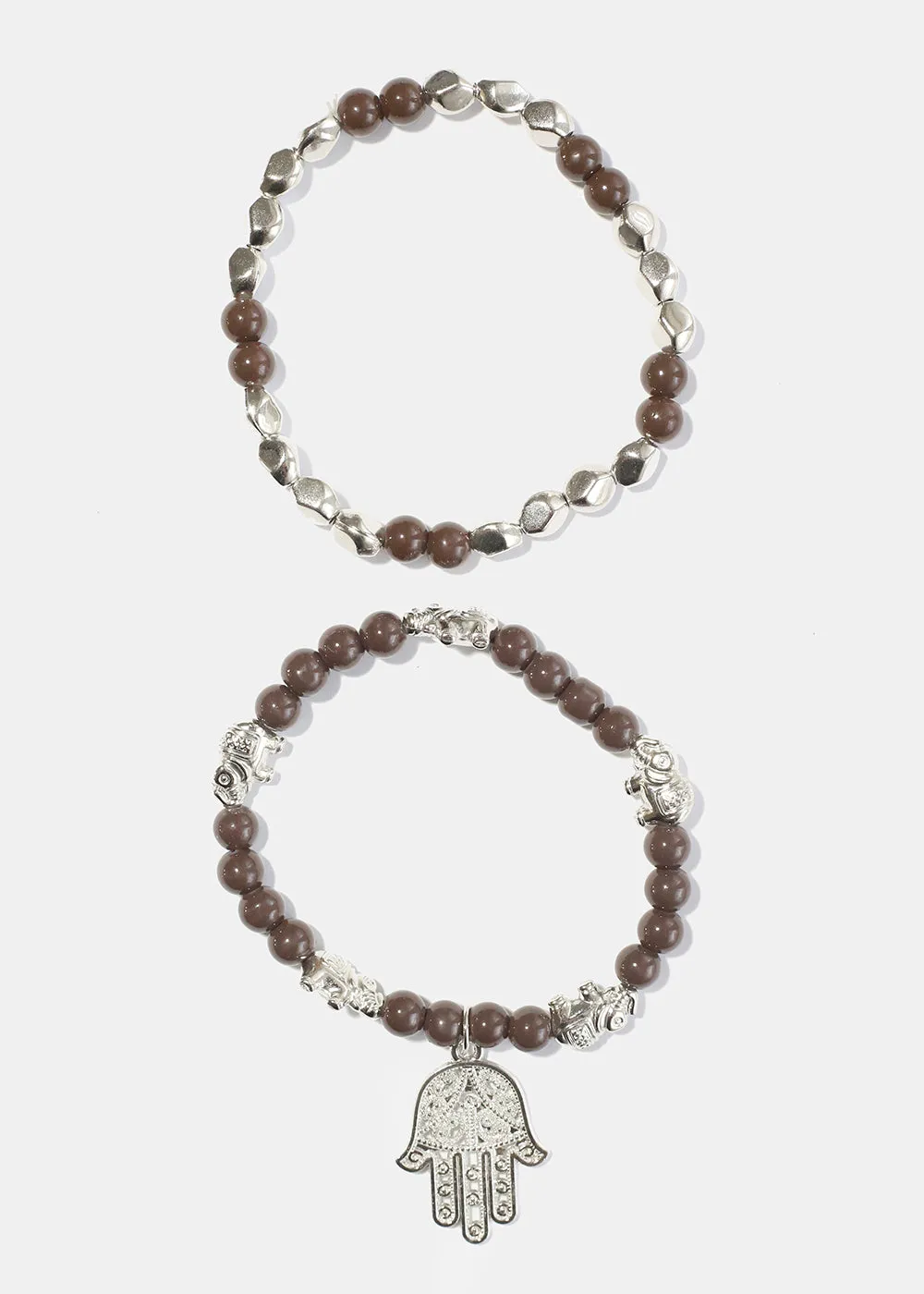 Bead Bracelet with Hamsa Hand
