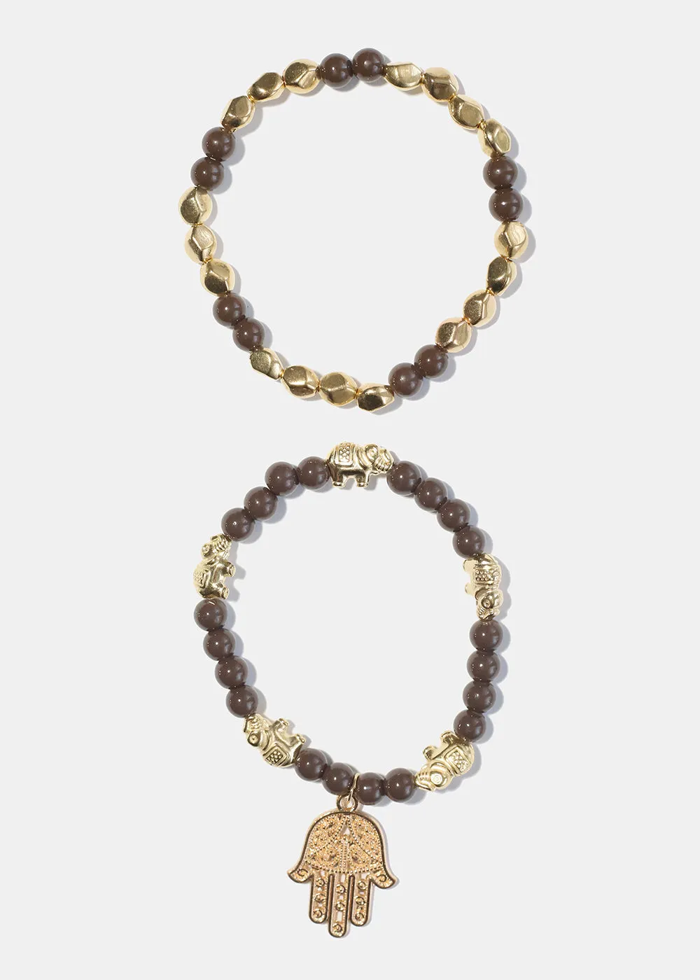 Bead Bracelet with Hamsa Hand