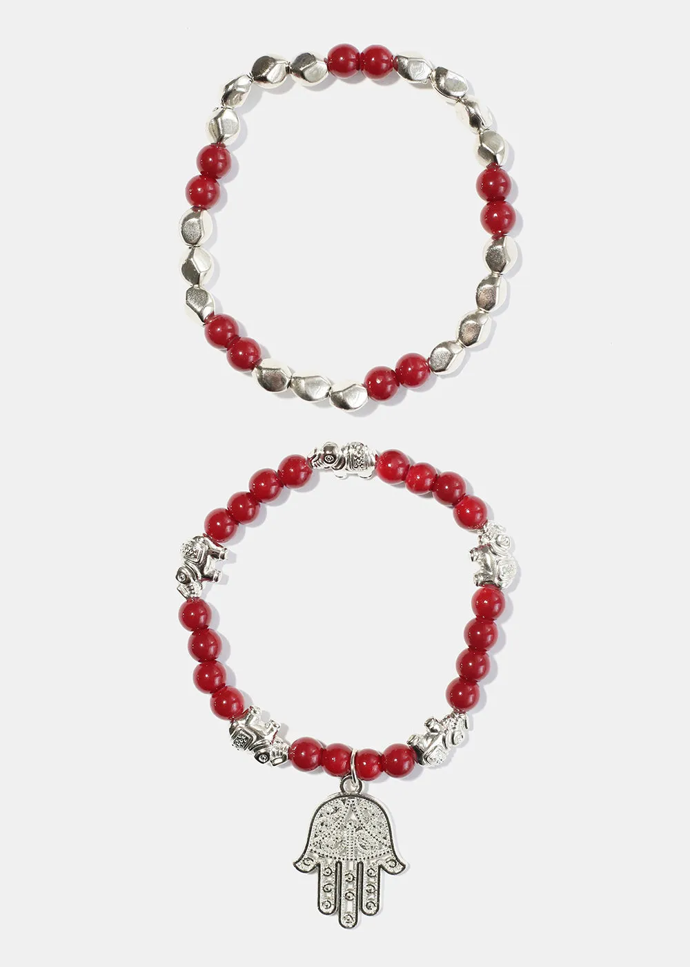 Bead Bracelet with Hamsa Hand
