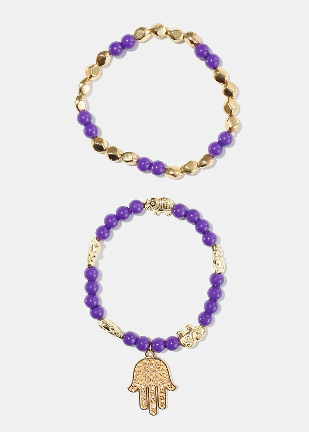 Bead Bracelet with Hamsa Hand