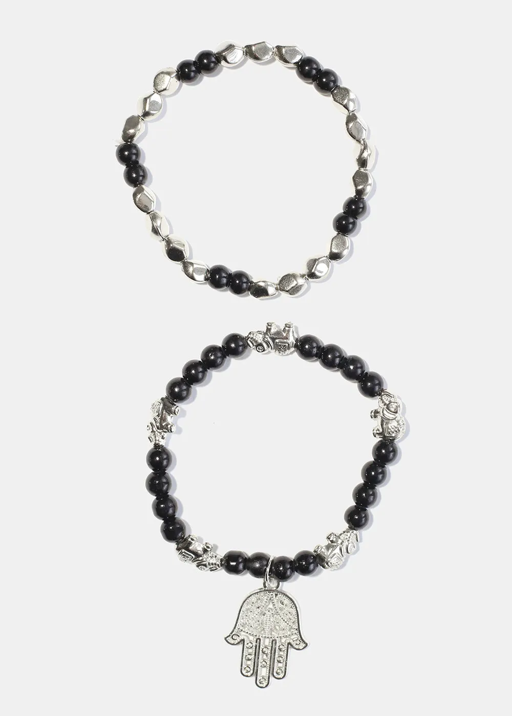 Bead Bracelet with Hamsa Hand