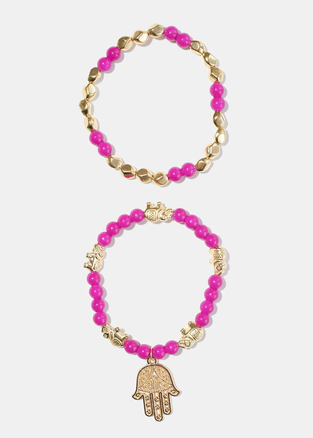 Bead Bracelet with Hamsa Hand