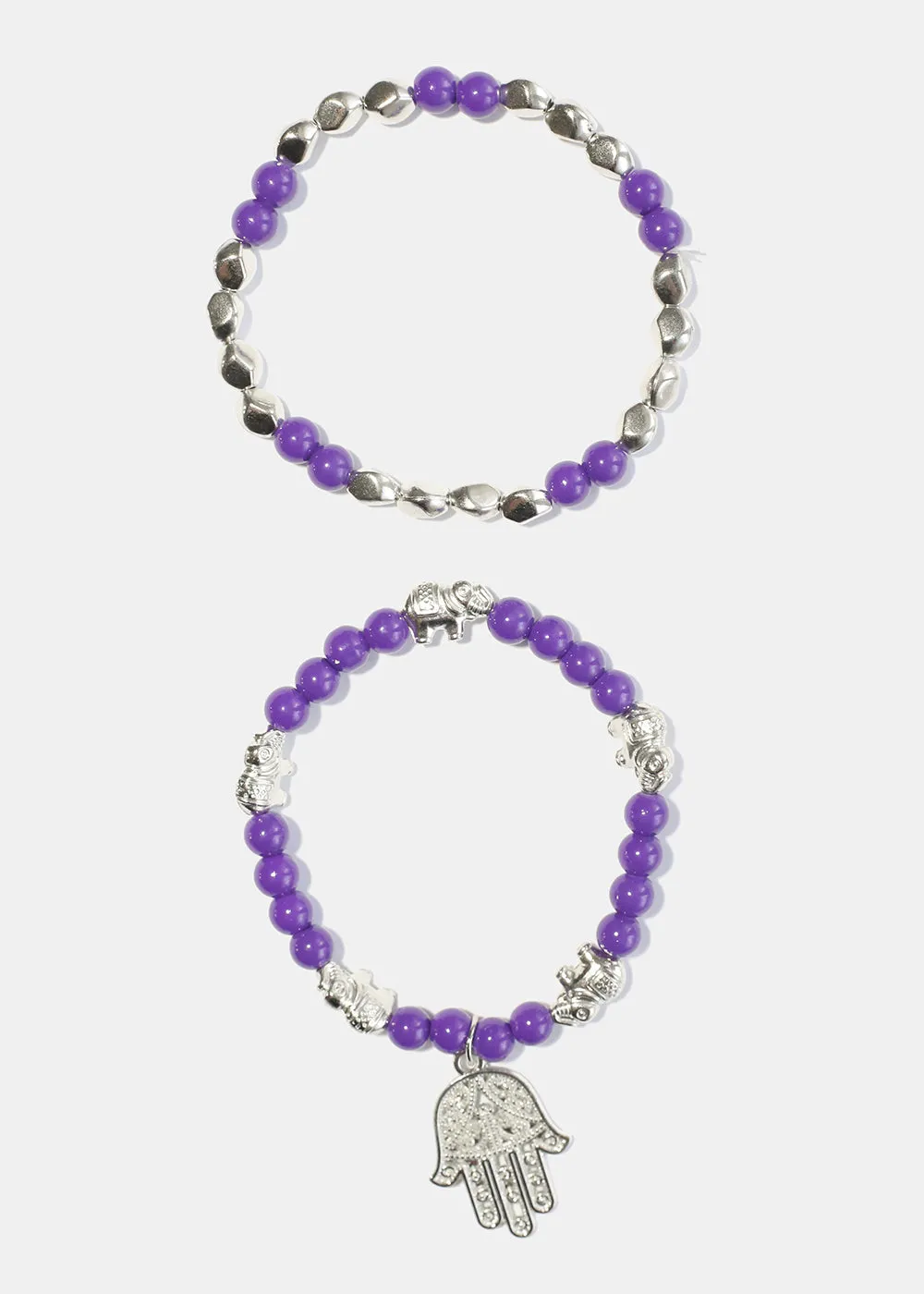 Bead Bracelet with Hamsa Hand