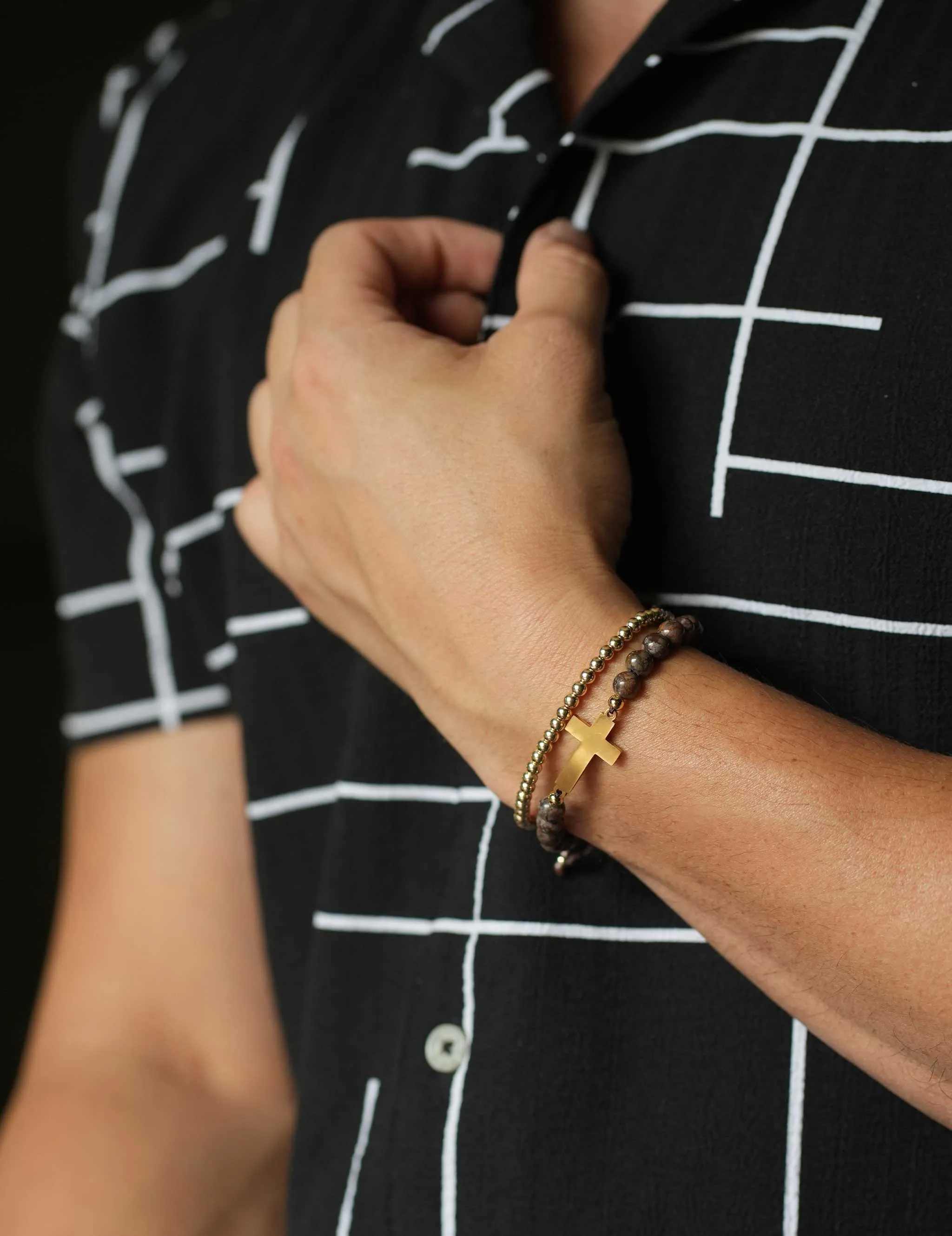 Bernardo Cross Bracelet - Brown
