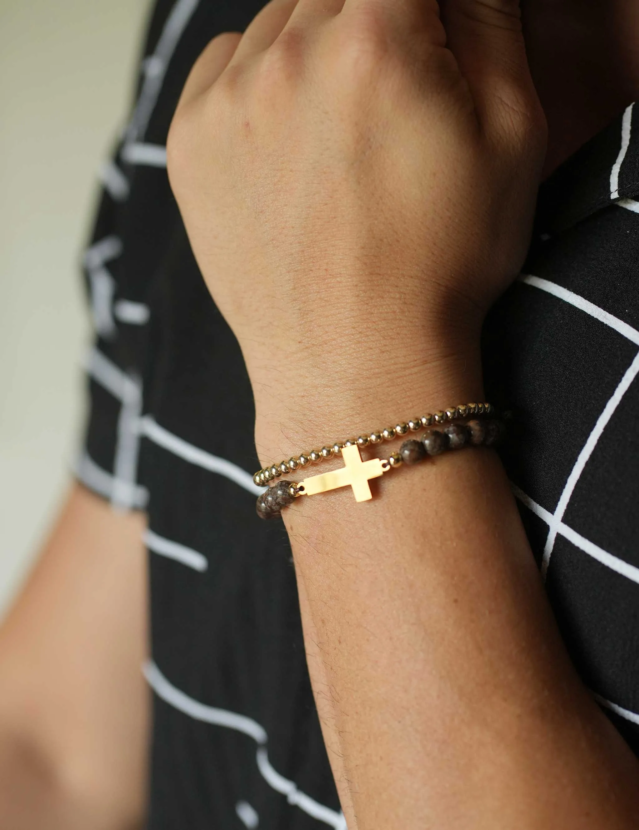 Bernardo Cross Bracelet - Brown