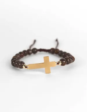 Bernardo Cross Bracelet - Brown