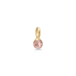 Berry Small Gold Plated Pendant w. Turmalin Rose Crystal