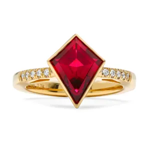 Bezeled Kite Rubellite Ring