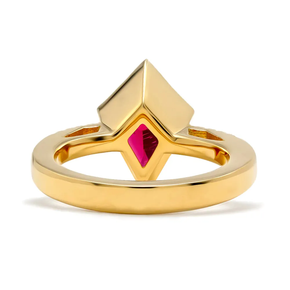 Bezeled Kite Rubellite Ring