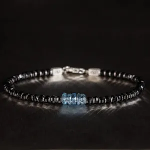 Black Spinel - Aquamarine Bracelet I (4-6mm)