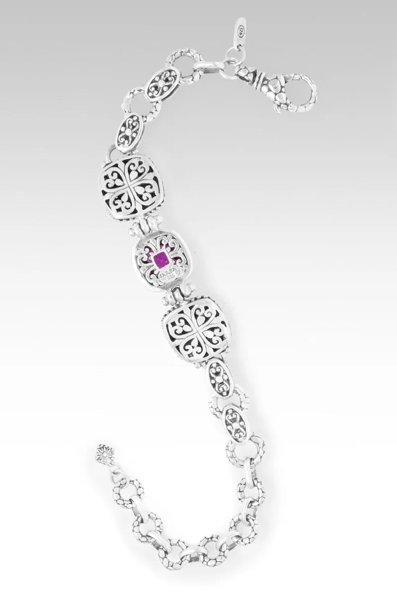 Bloom and Shine Bracelet? in Magenta Lab Created Sapphire