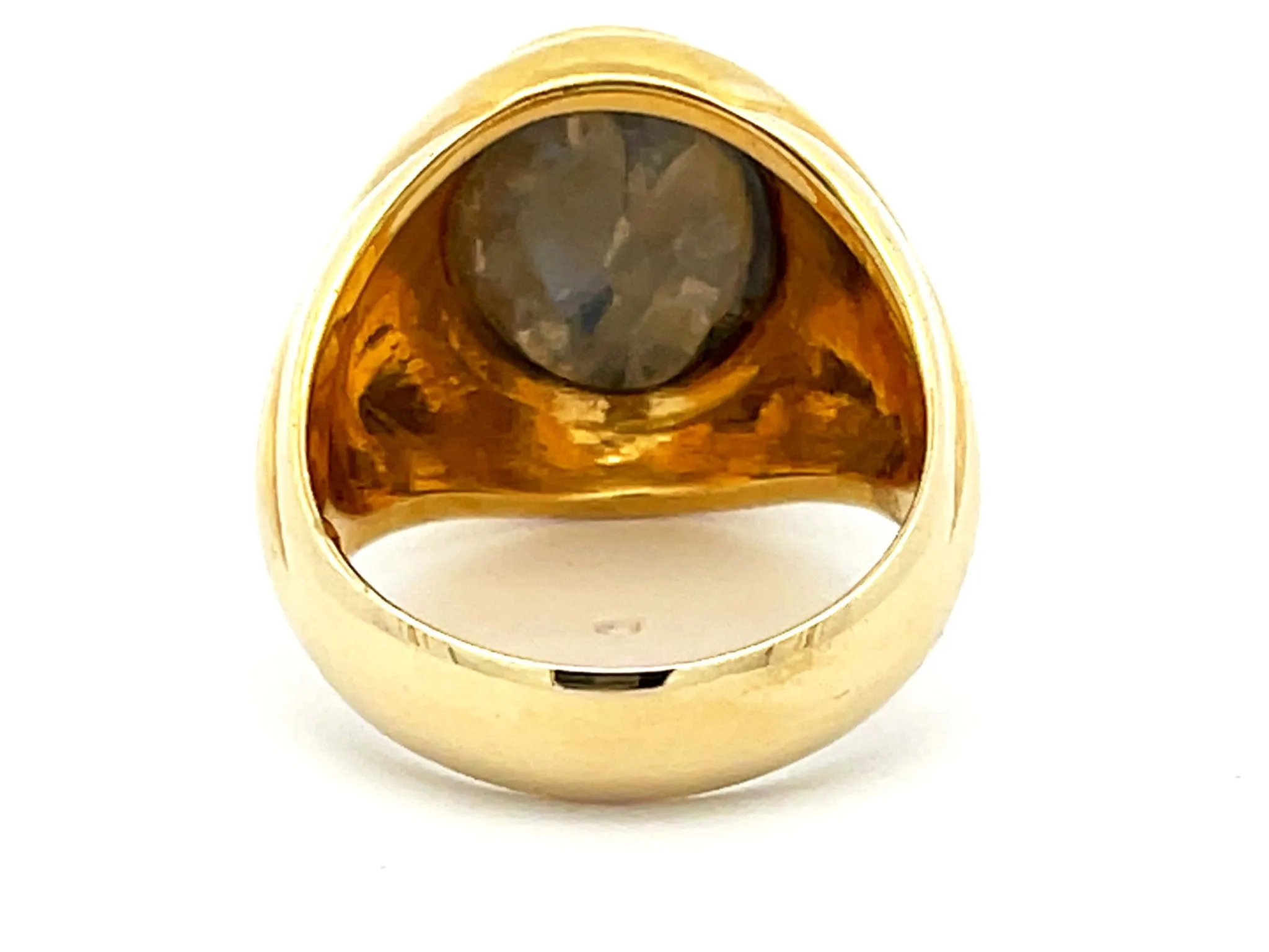 Blue Star Sapphire Ring in 18k Yellow Gold