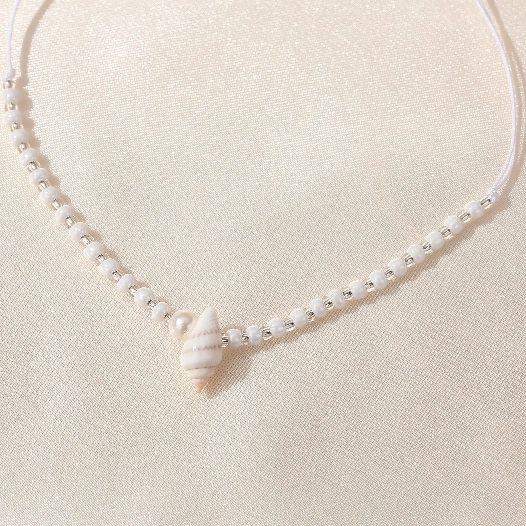 Boho Chic String Anklet with Shell Pearls & Silver Beads - Handcrafted Summer Jewelry for Women - Perfect for Beach Vacations, Festivals, or Everyday Style
