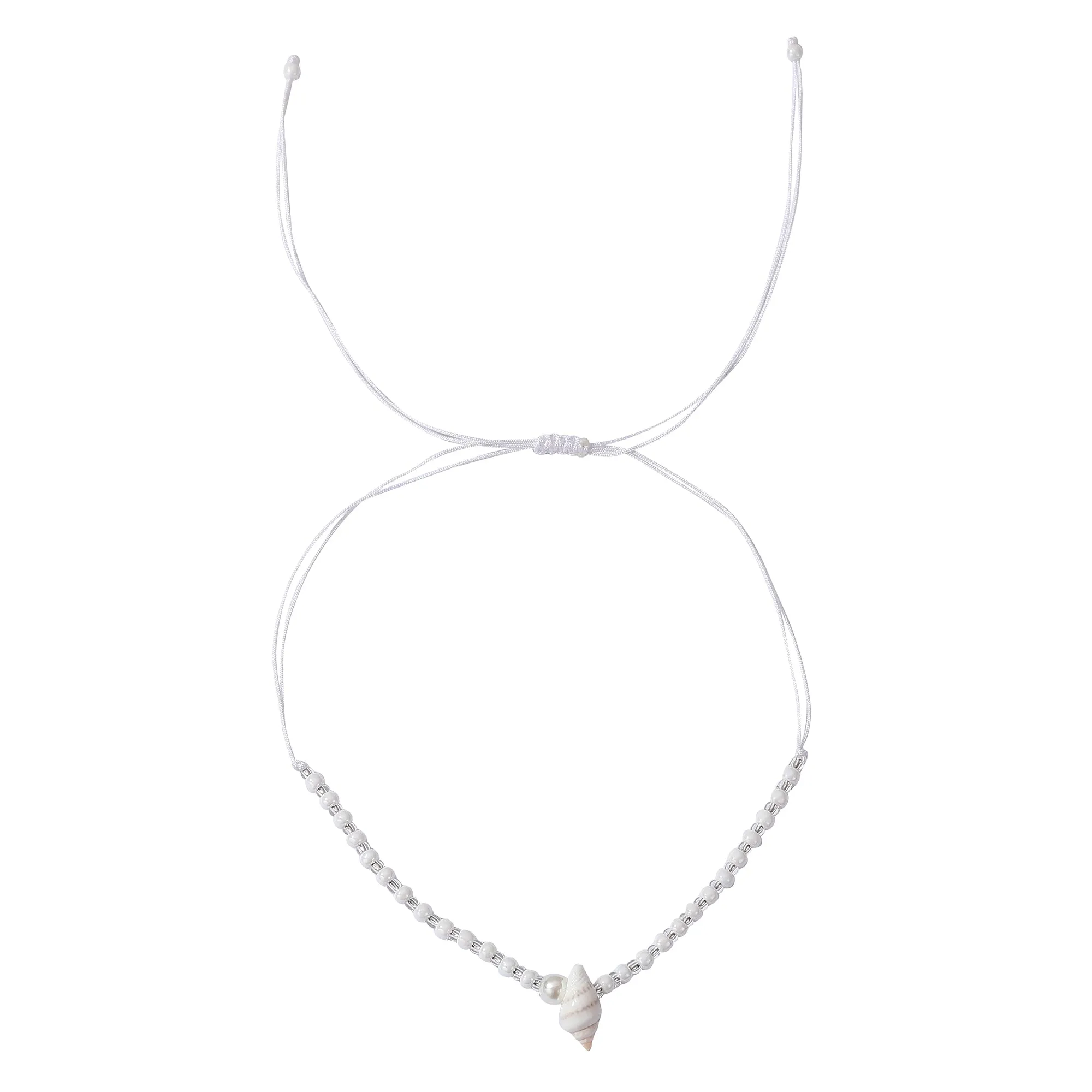 Boho Chic String Anklet with Shell Pearls & Silver Beads - Handcrafted Summer Jewelry for Women - Perfect for Beach Vacations, Festivals, or Everyday Style