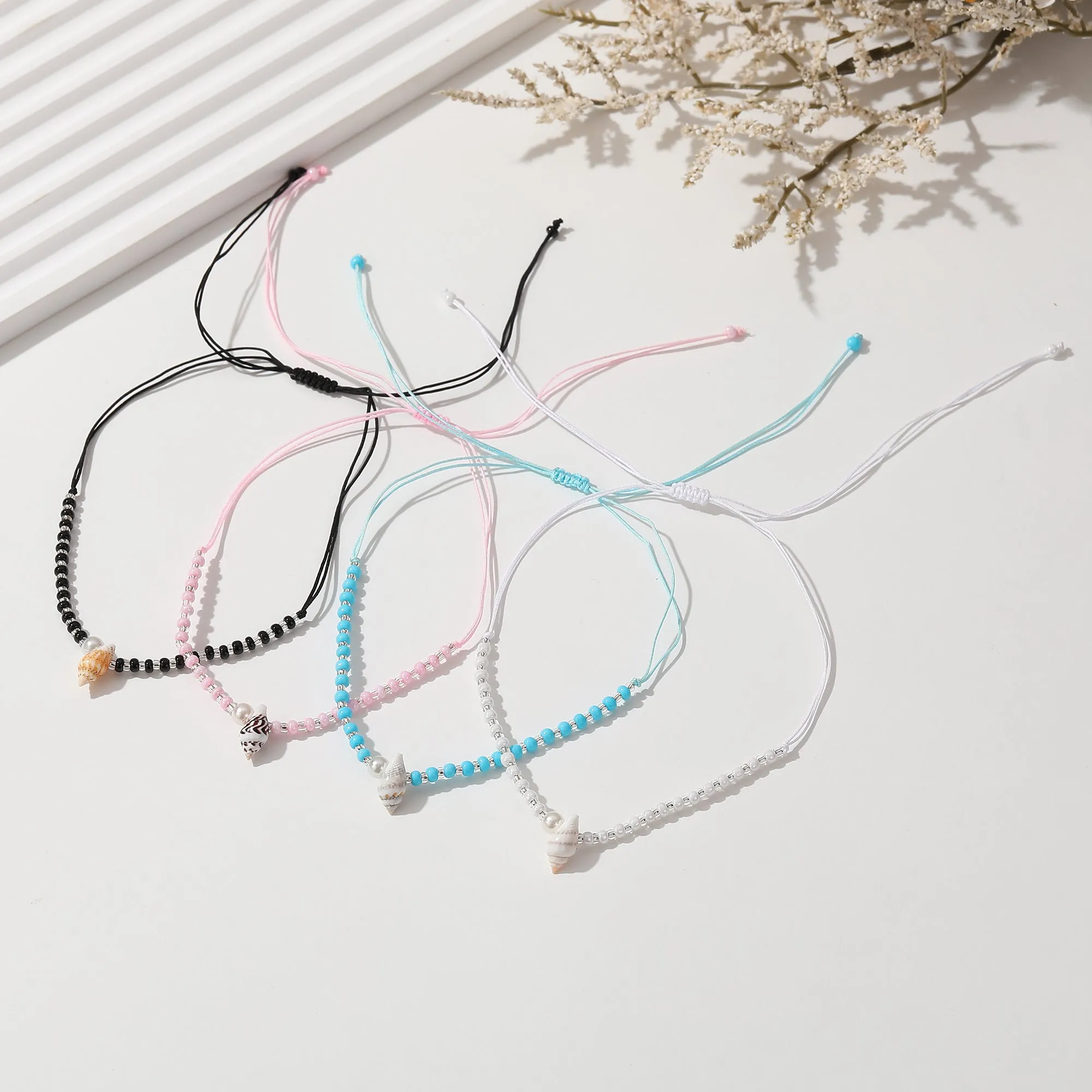 Boho Chic String Anklet with Shell Pearls & Silver Beads - Handcrafted Summer Jewelry for Women - Perfect for Beach Vacations, Festivals, or Everyday Style