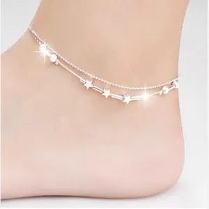 Bracelets on the feet Elegant Little Star Ladies Chain Ankle Bracelet Barefoot Sandal Beach Foot for leg Dropshipping pesca