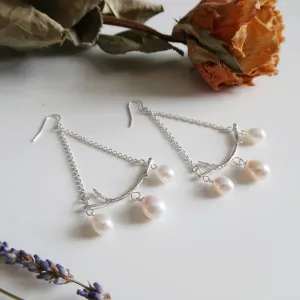 Branch Chandelier Earrings with Pearls