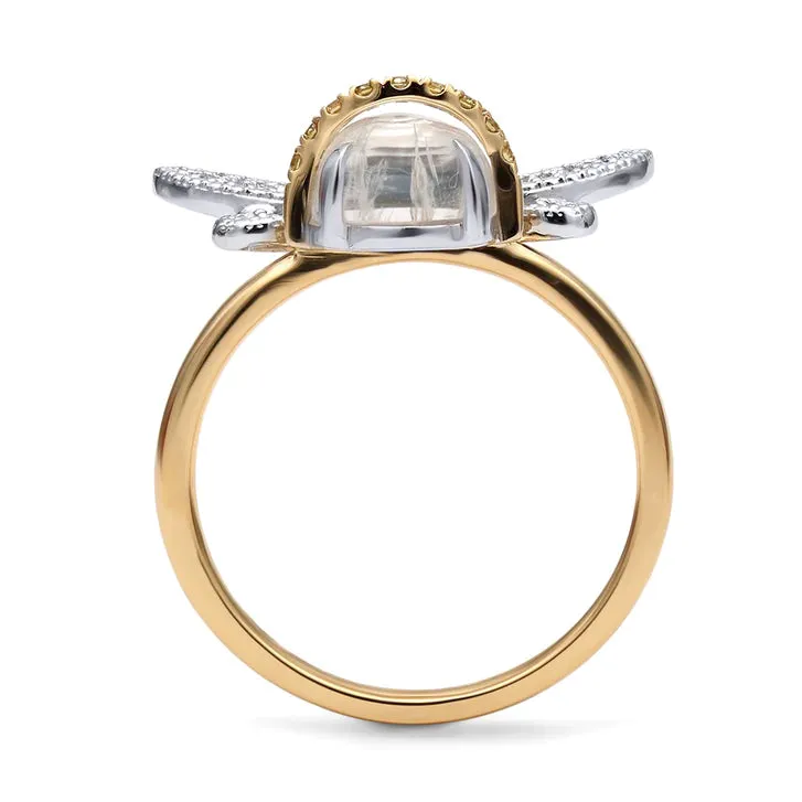 Bumble Bee Moonstone and Alexandrite Ring