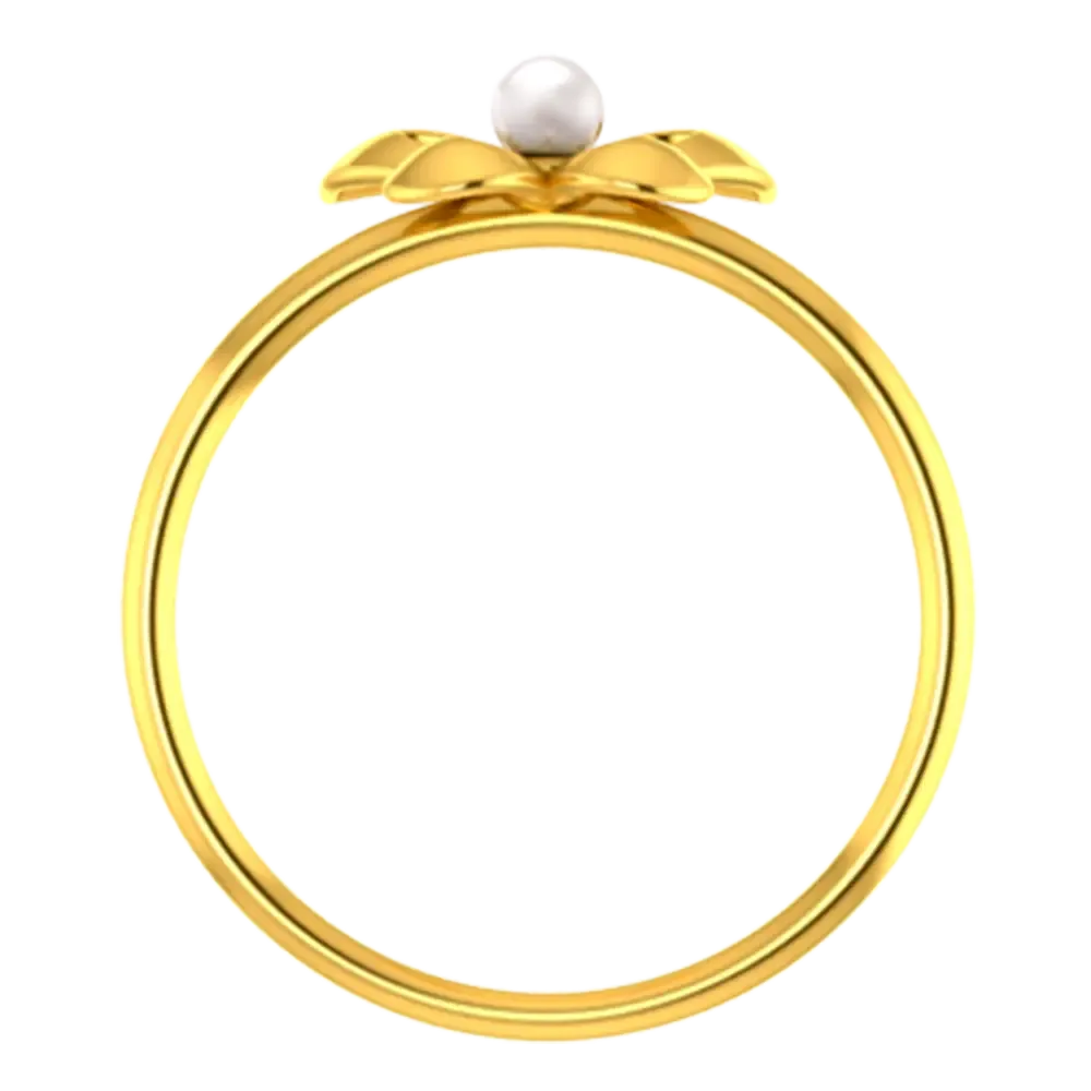 Butterfly Shaped 22k Gold Ring With A Pearl Centre