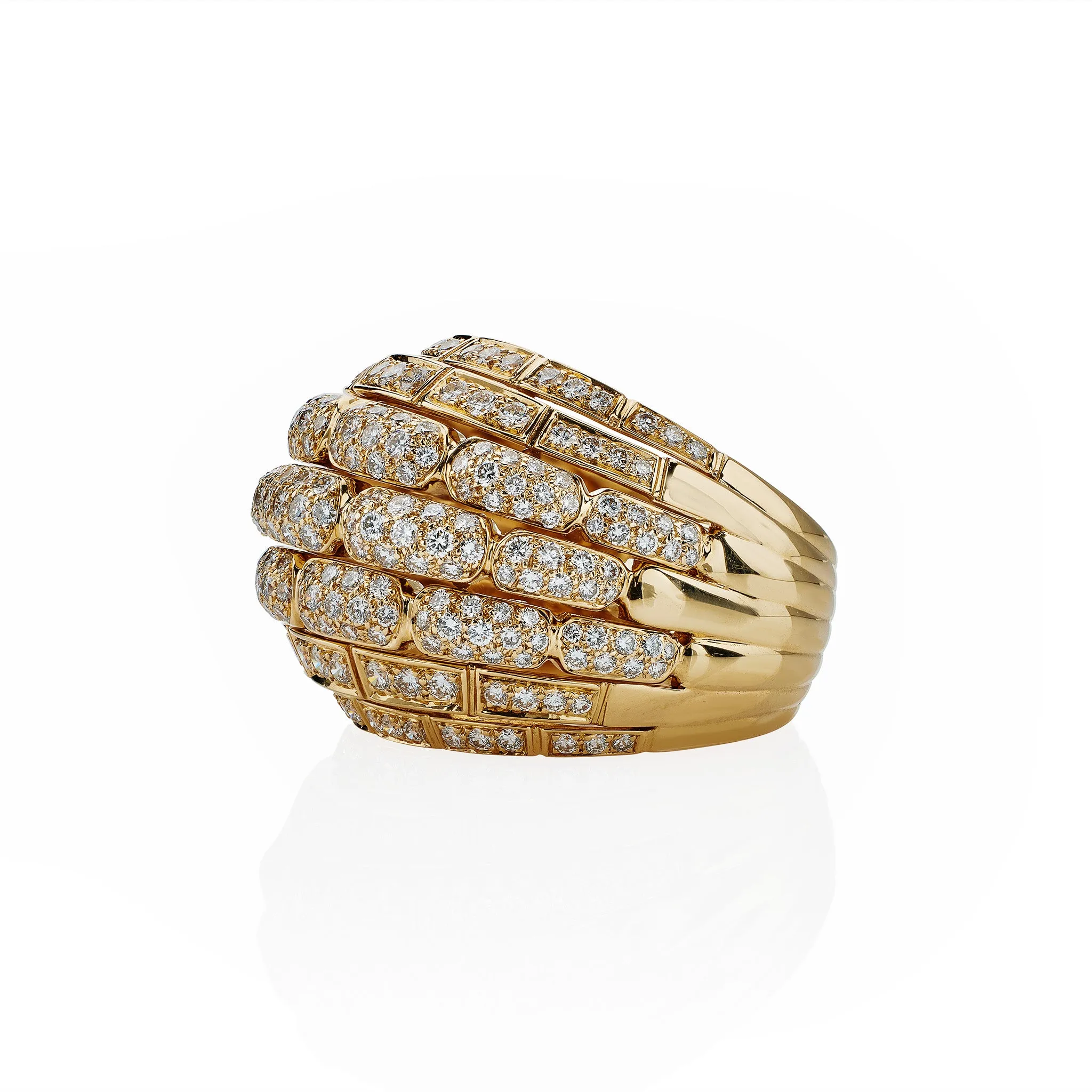 Cartier Paris 18K Gold and Diamond "Maillon Panth??re" Bomb?? Ring