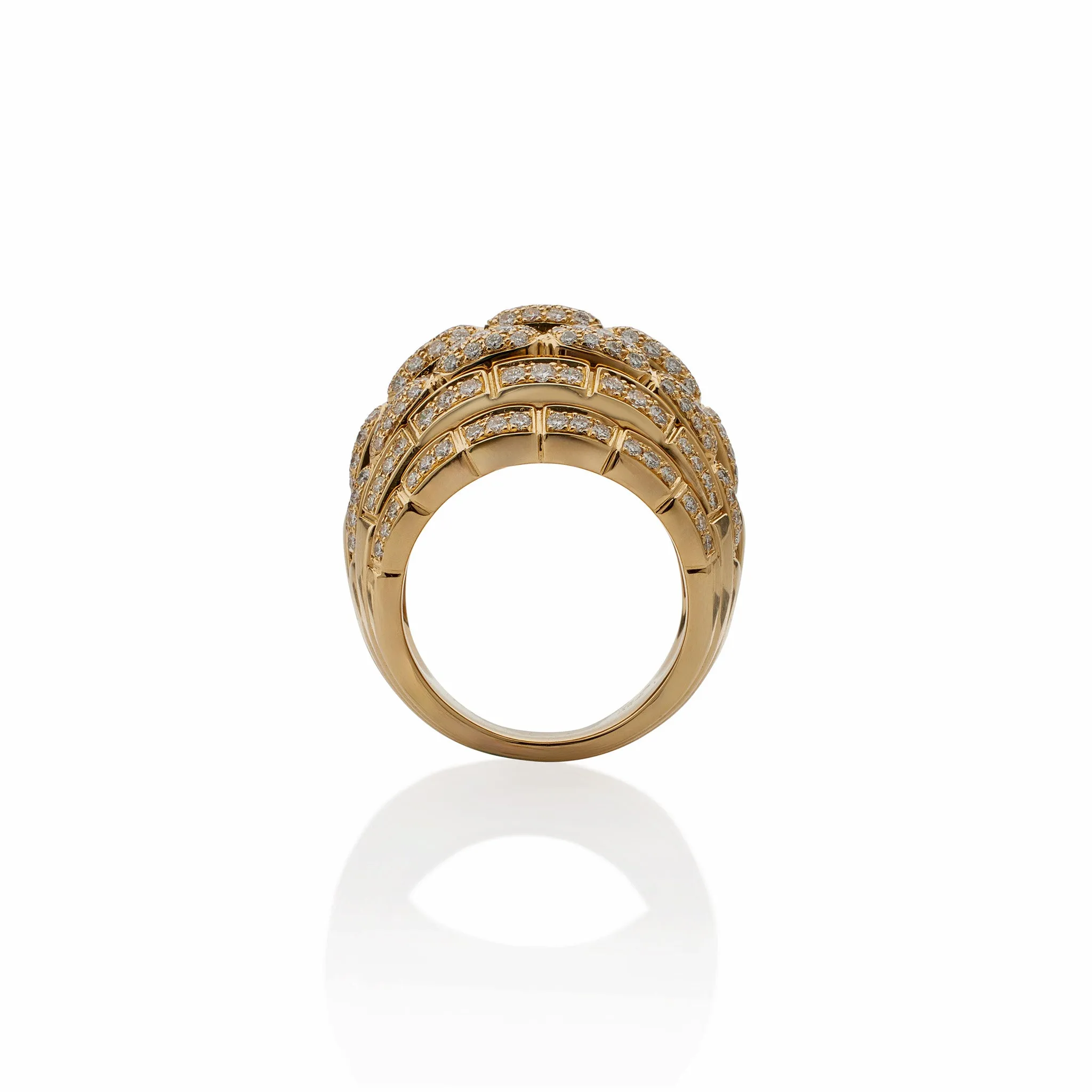 Cartier Paris 18K Gold and Diamond "Maillon Panth??re" Bomb?? Ring